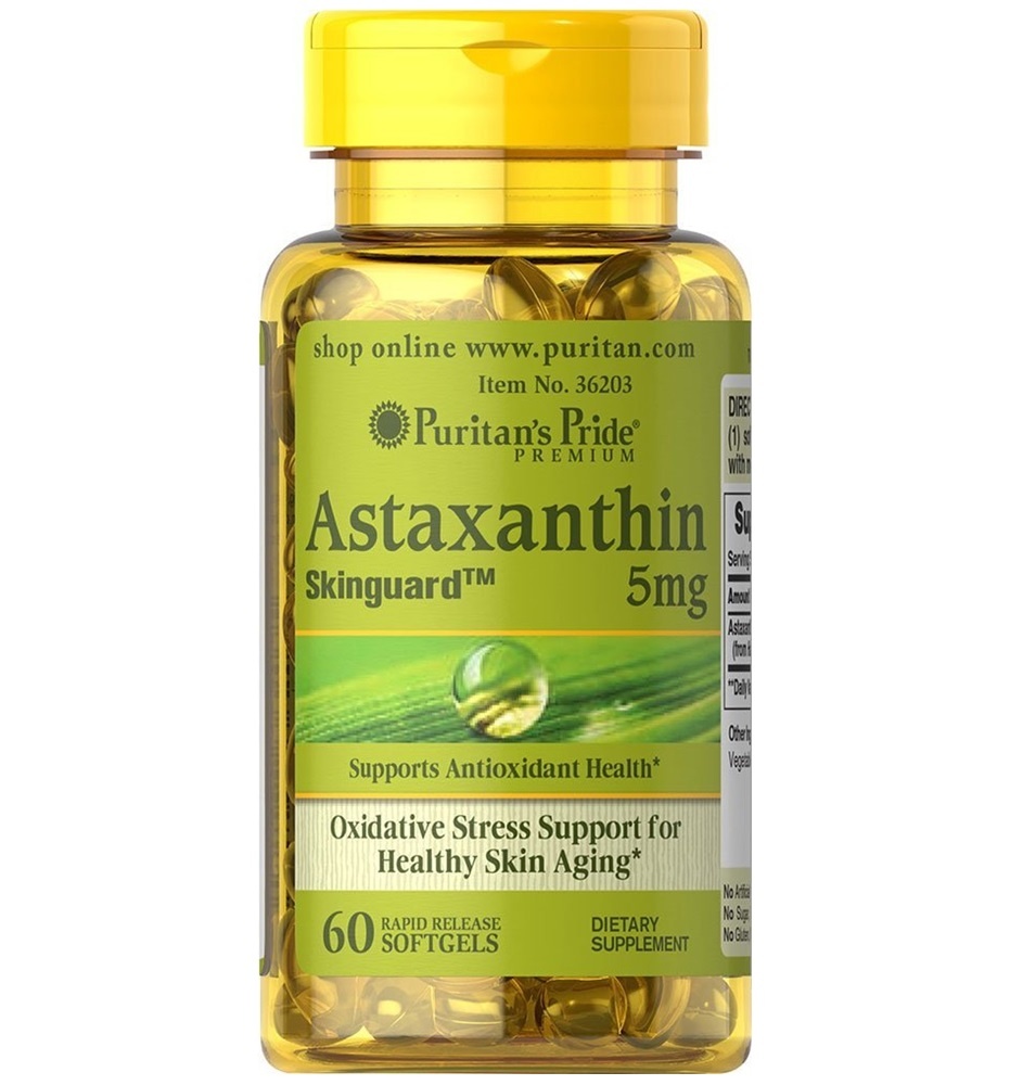 Puritan’s Pride Skinguard Natural Astaxanthin 5 mg 60 Softgels