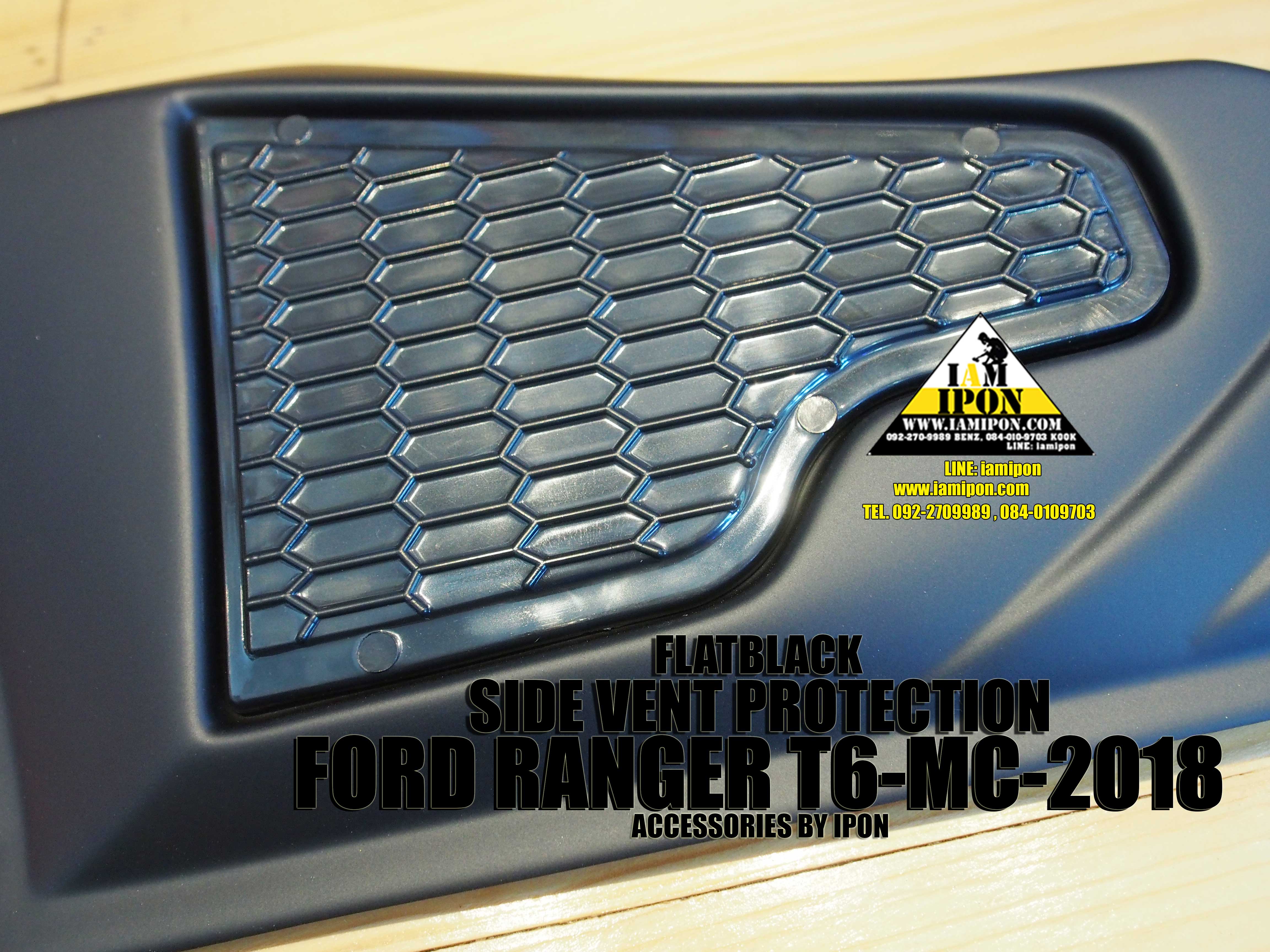 SIDE VENT PROTECTION FORDRANGER T6-MC-2018 FLATBLACK ชุดเสริมแก้มข้างดำด้าน ฟอร์ดเรนเจอร์ T6-MC-2018