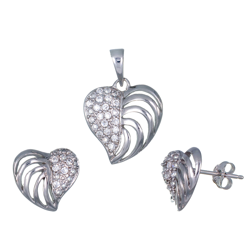 ต่างหูพร้อมจี้ ( เงิน ) = Earring with Pendant ( Silver )