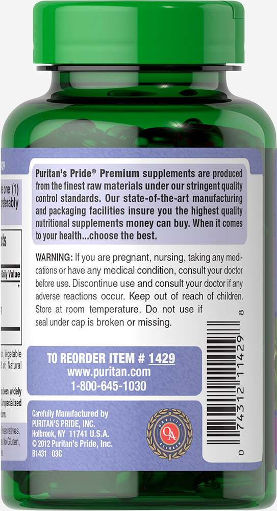 PuritanBilberry 4:1 Extract 1000 mg 180 Softgels