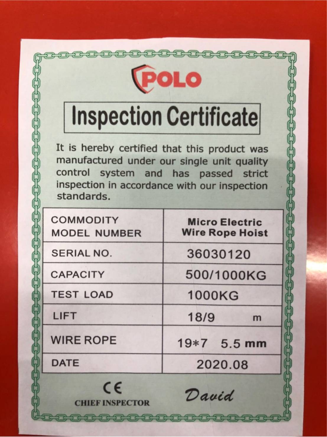 รอกสลิงไฟฟ้าขนาดเล็ก POLO รุ่น PA400