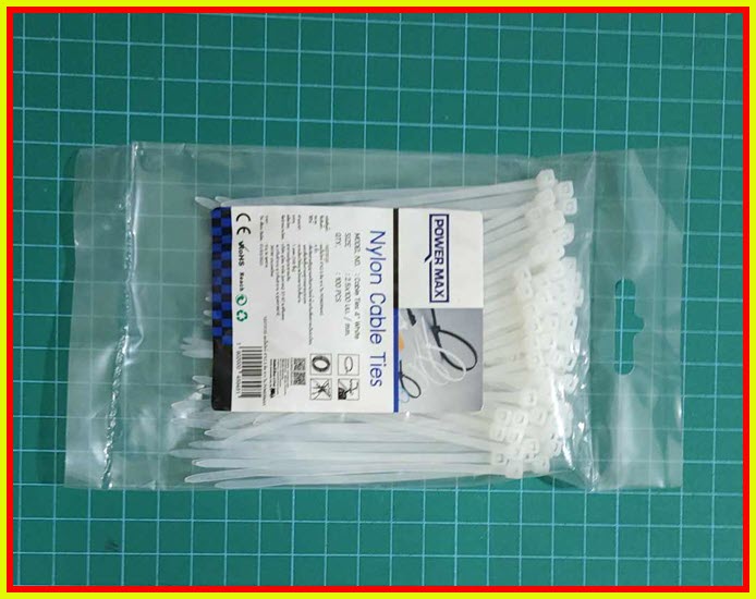 1x เคเบิ้ลไทร์ สีขาว ยาว 4 นิ้ว 100 เส้น (Cable Ties)