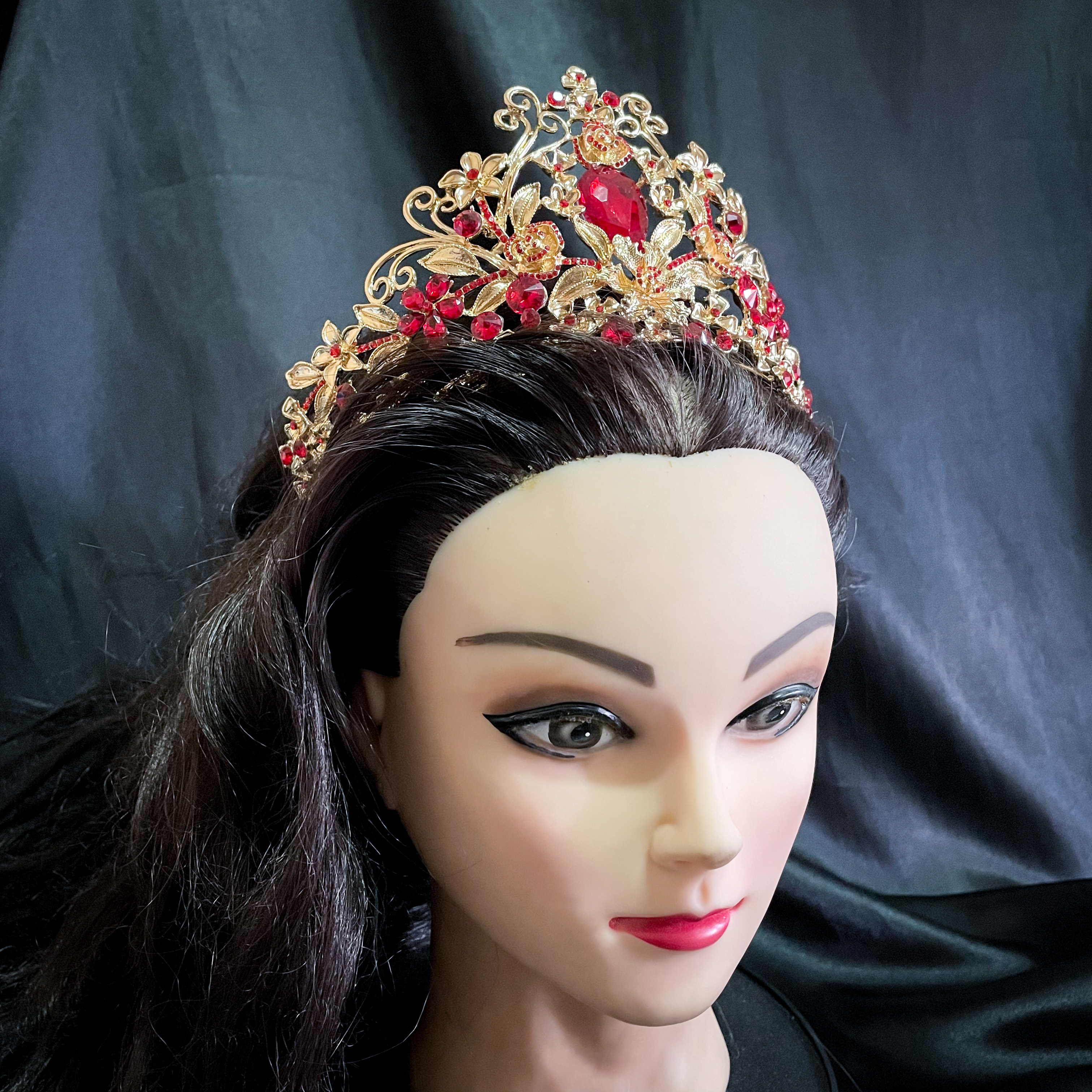 (พร้อมส่ง) เทียร่า 316 สีแดง เทียร่า มงกุฎนางงาม งานสวย QC เพชรทุกเม็ด