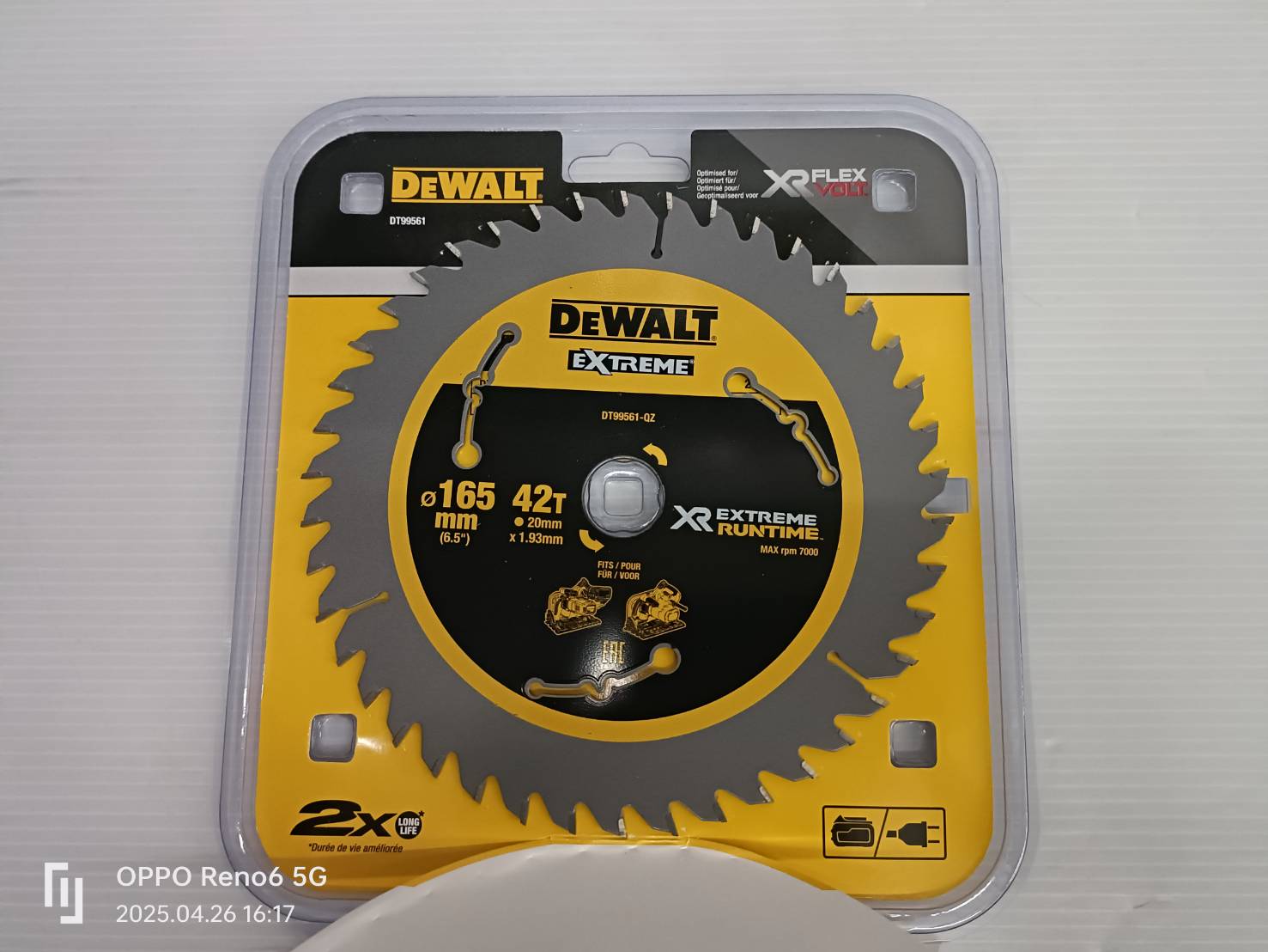 ใบเลื่อย6"x42T (ไม้) สำหรับเลื่อยราง DT99561-QZ DEWALT