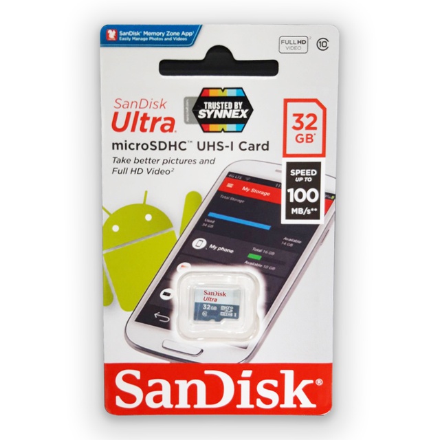 Micro SD Card SANDISK Ultra SDSQUNR-032G-GN3MN (100MB/s,) 32GB - Class 10