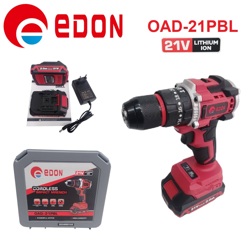 EDON สว่านกระแทกไร้สาย 21V รุ่น OAD-21PBL