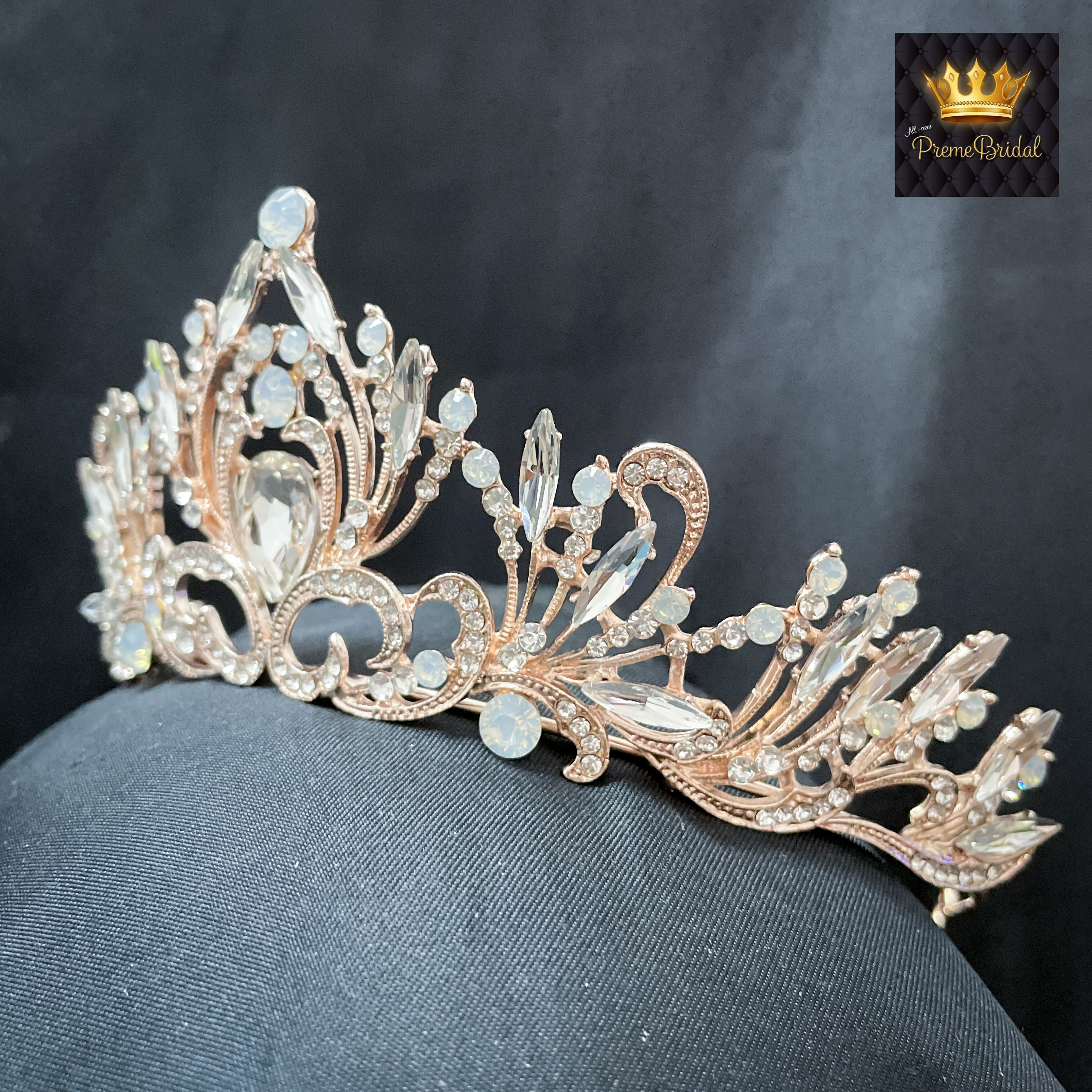 (พร้อมส่ง) เทียร่า 331 สีโรสโกลด์ มงกุฎนางงาม งานสวย ปราณีต QCเพชรทุกเม็ด สินค้าพร้อมส่งจากไทย