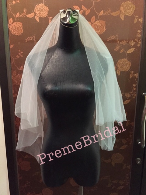 เครื่องประดับผมเจ้าสาว 001 เวลเจ้าสาว BRIDAL VEIL เรียบหรู ดูดี งานผ้าดี มีหวีในตัว “พร้อมส่งจากไทย ไม่ต้องรอจีน”