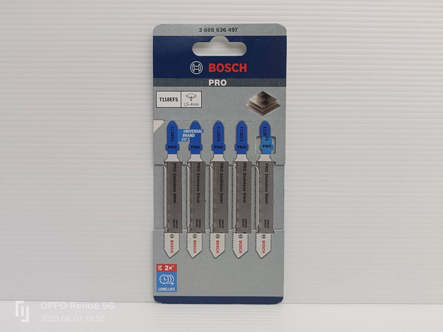 ใบเลื่อยจิ๊กซอว์ตัดสแตนเลส (5 ใบ/แพค) T118EFS BOSCH 2608636497