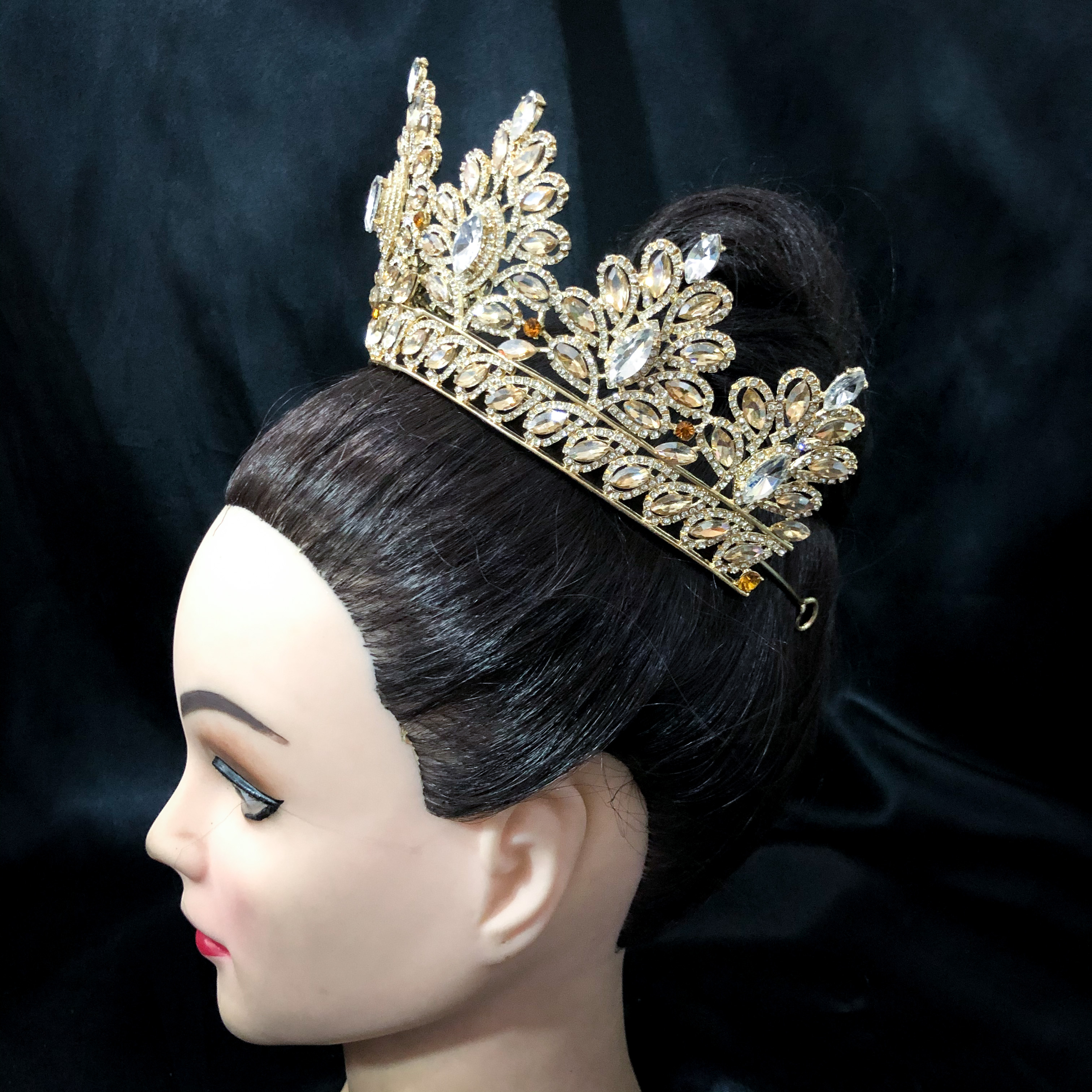 (พร้อมส่ง) เทียร่า 267 สีทองเพชรขาว-ส้ม มงกุฎนางงาม มงกุฎเจ้าหญิง งานสวย ปราณีต QCเพชรทุกเม็ด สินค้าพร้อมส่งจากไทย