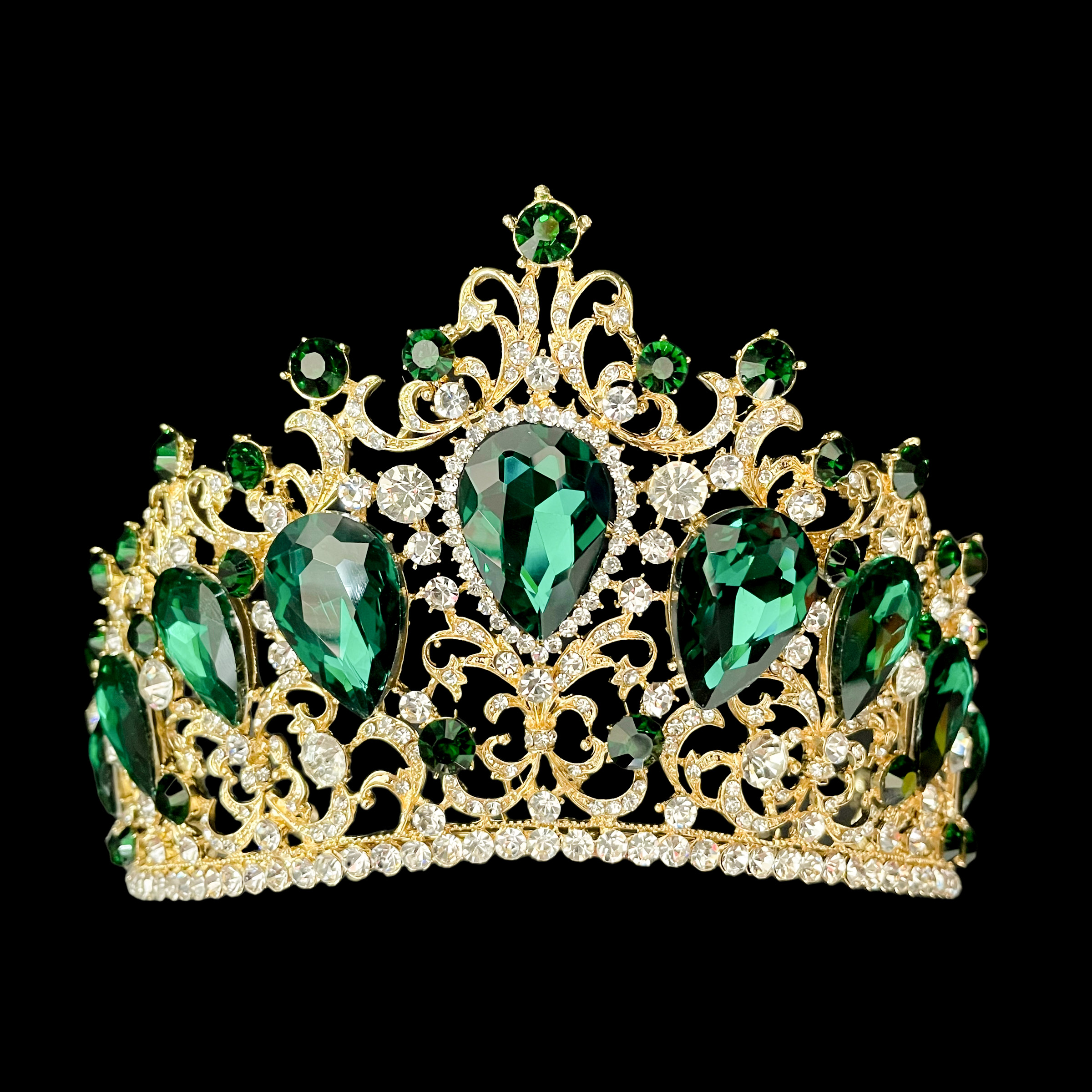 (พร้อมส่ง) เทียร่า 378 สีเขียว งานสวย ปราณีต QCเพชรทุกเม็ด สินค้าพร้อมส่งจากไทย