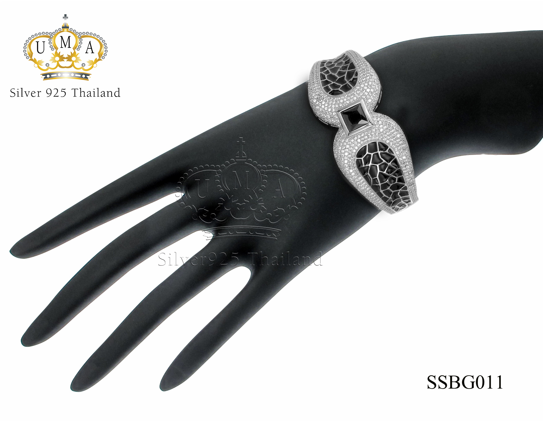 กำไลเงินแท้925ประดับเพรชแท้สวิส เกรดดี น้ำใส