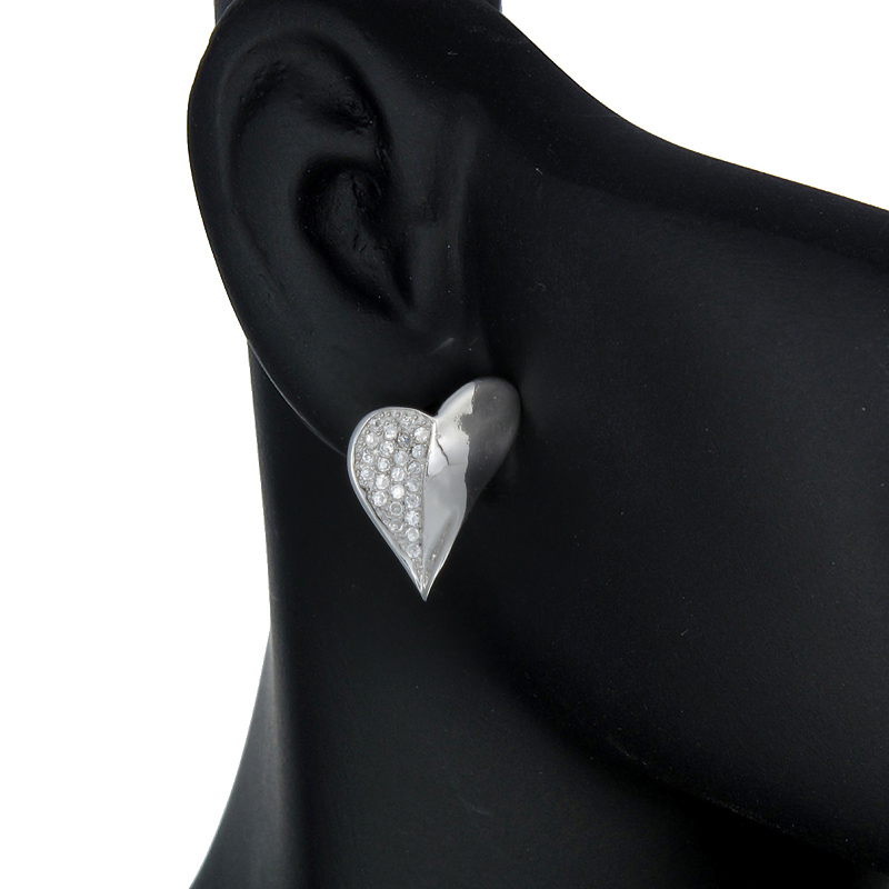 ต่างหูเงินแท้925ประดับเพรชแท้สวิส