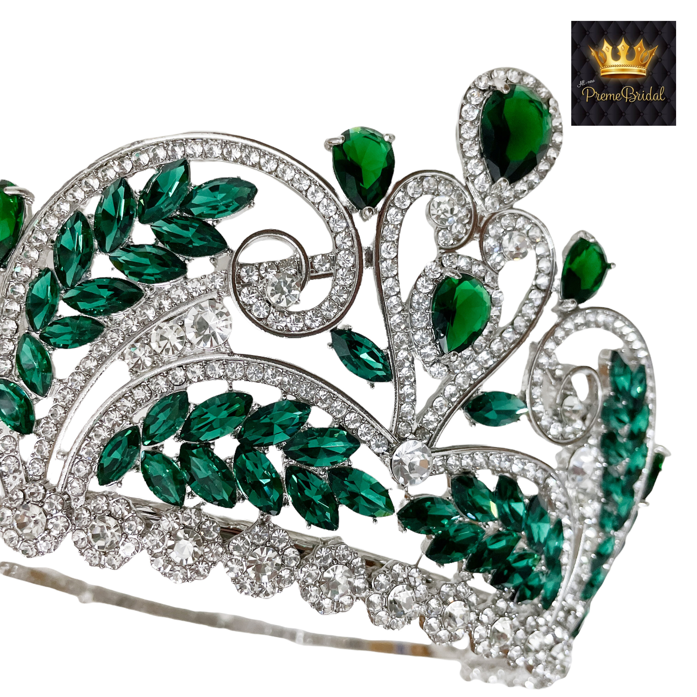 (พร้อมส่ง) มงกุฏ 087 สีเขียว มงกุฎนางงาม มงกุฎเพชร มงกุฎประกวด สินค้าพร้อมส่ง ไม่ต้องรอนาน งานพรีเมี่ยม