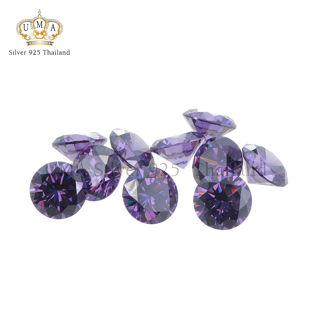 เพชรCZ 6A ทรงกลม ลาเวนเดอร์ สีม่วงเข้ม (Lavender Dark ROUND CZ) - Size 1.00mm - 1แพ็ค - 1000เม็ด