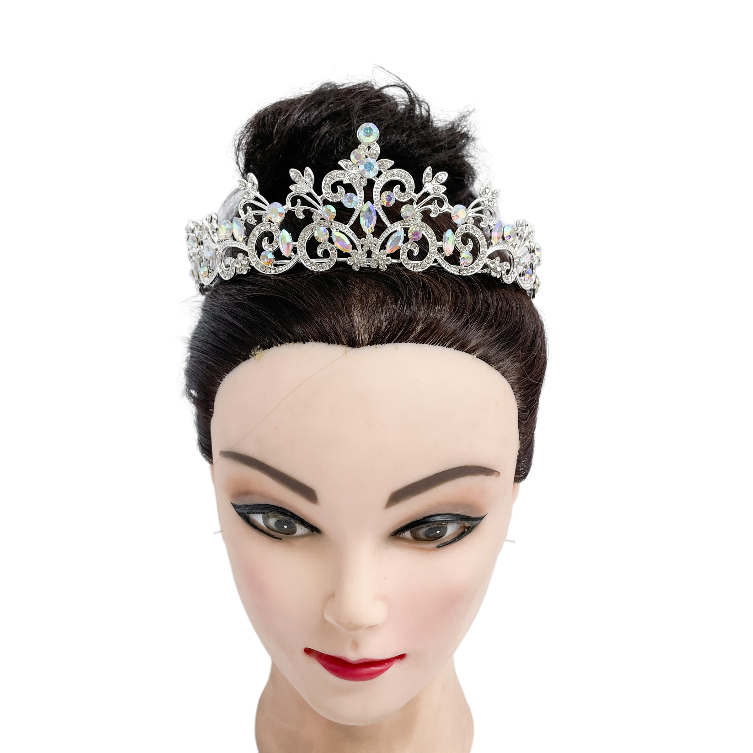 (พร้อมส่ง) เทียร่า 002 สีเงิน มงกุฎนางงาม มงกุฎเจ้าหญิง งานสวย ปราณีต QCเพชรทุกเม็ด สินค้าพร้อมส่งจากไทย