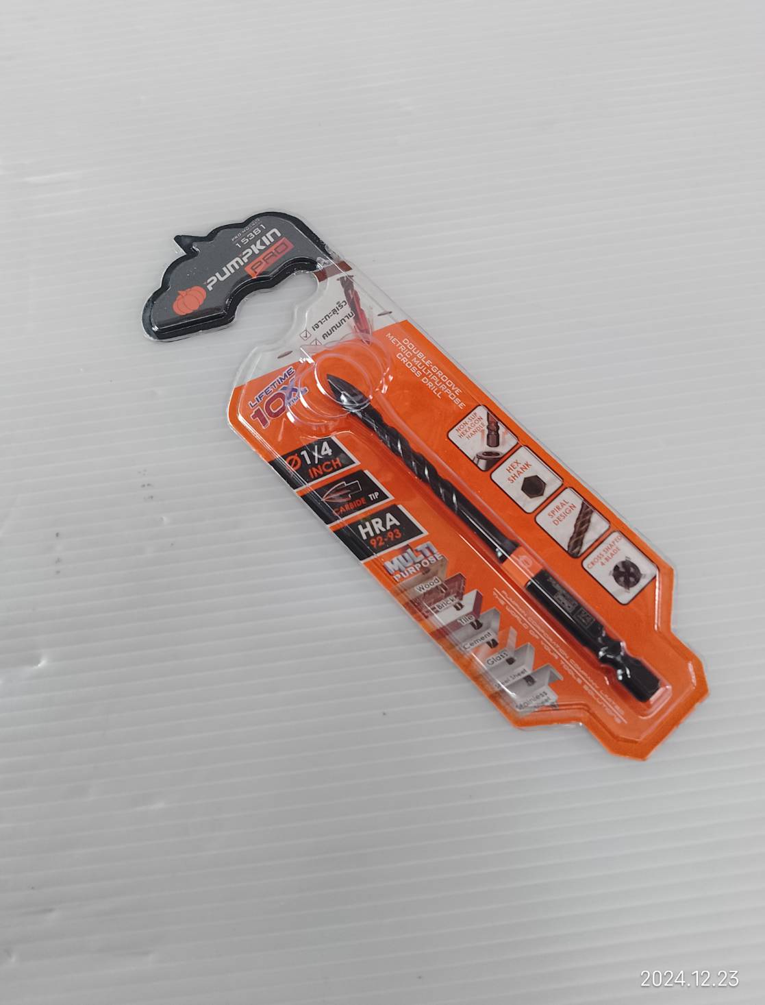 ดอกสว่านเจาะอเนกประสงค์หัวคาร์ไบด์ เจาะกระจก / ปูน / กระเบื้อง 1/4" PUMPKIN PRO-MD14IN