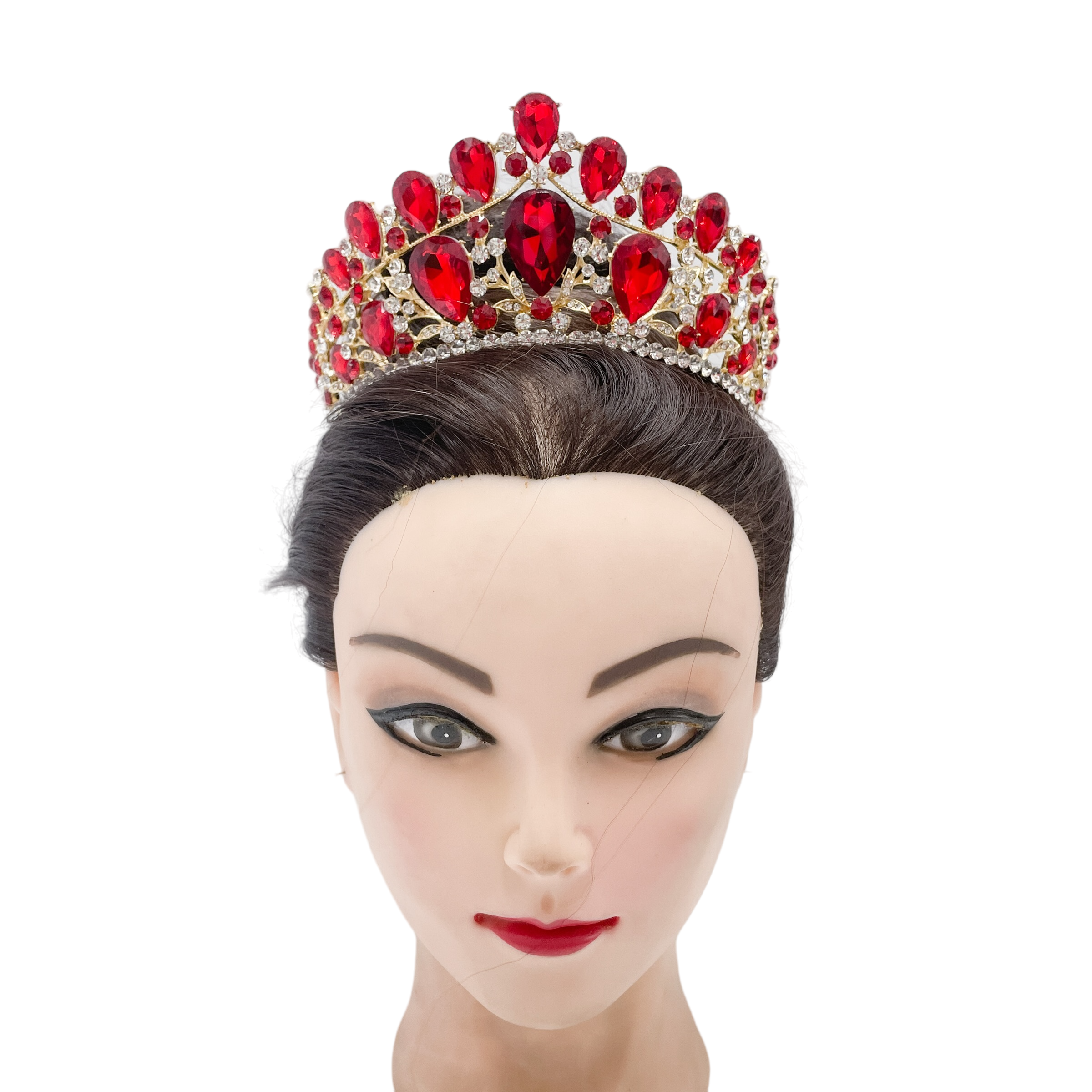 (พร้อมส่ง) เทียร่า 363 สีแดง งานสวย ปราณีต QCเพชรทุกเม็ด สินค้าพร้อมส่งจากไทย