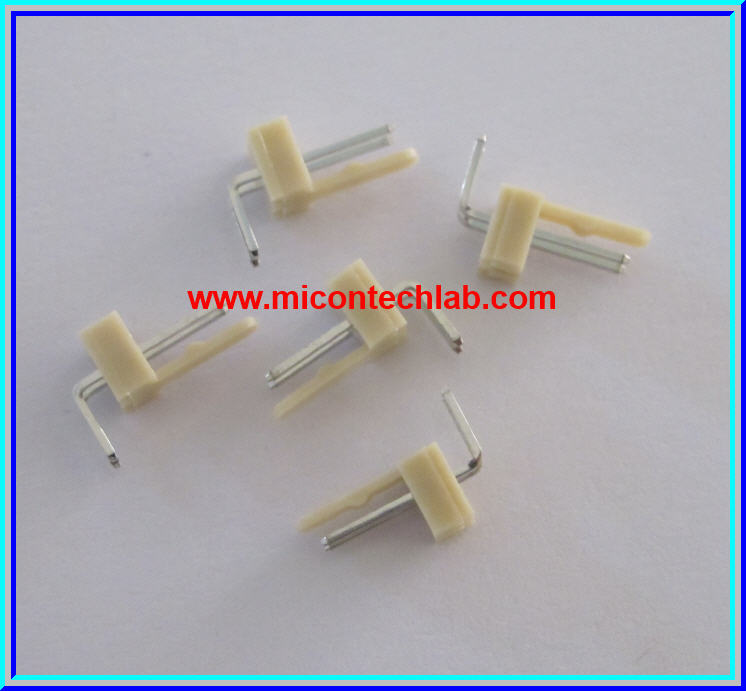 5x เวเฟอร์คอนเน็คเตอร์ 2 ขา แบบขางอ ระยะพิทซ์ 2.54 มม