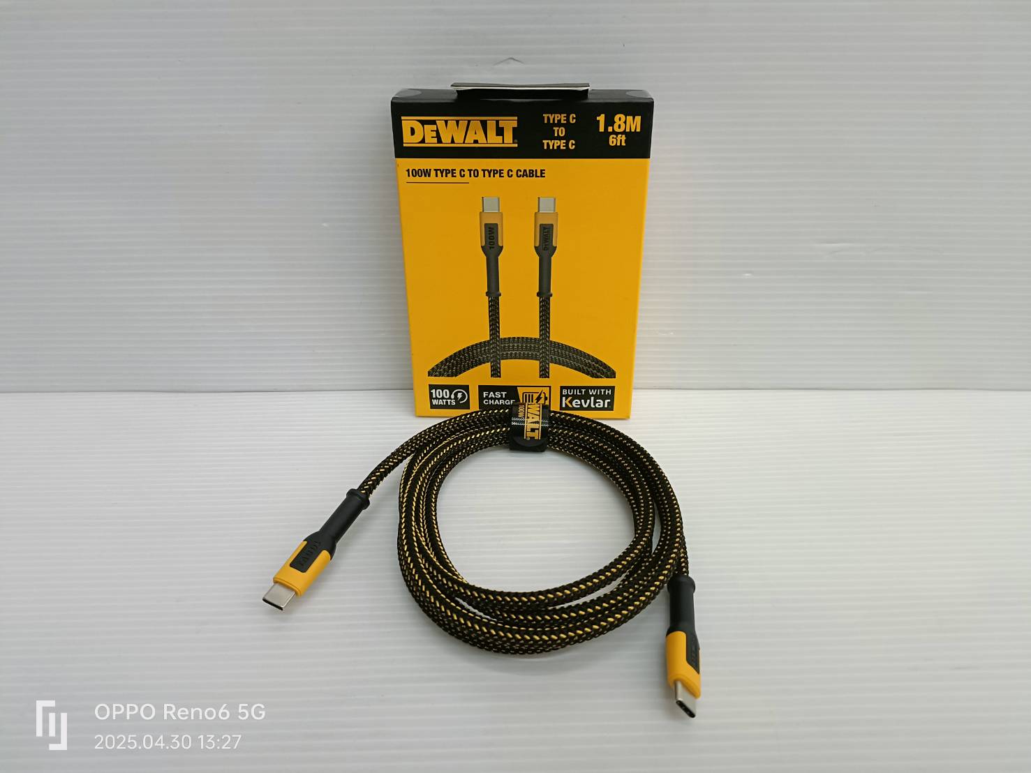DEWALT สายชาร์จ Type C to Type C 100 วัตต์ รุ่น DXMA1310007E
