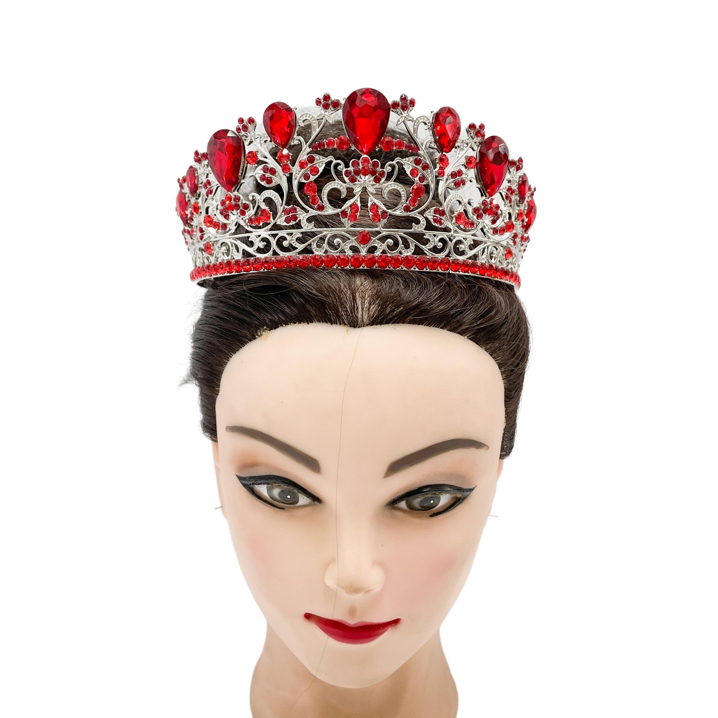 (พร้อมส่ง) เทียร่า 351 สีแดง งานสวย ปราณีต QCเพชรทุกเม็ด สินค้าพร้อมส่งจากไทย