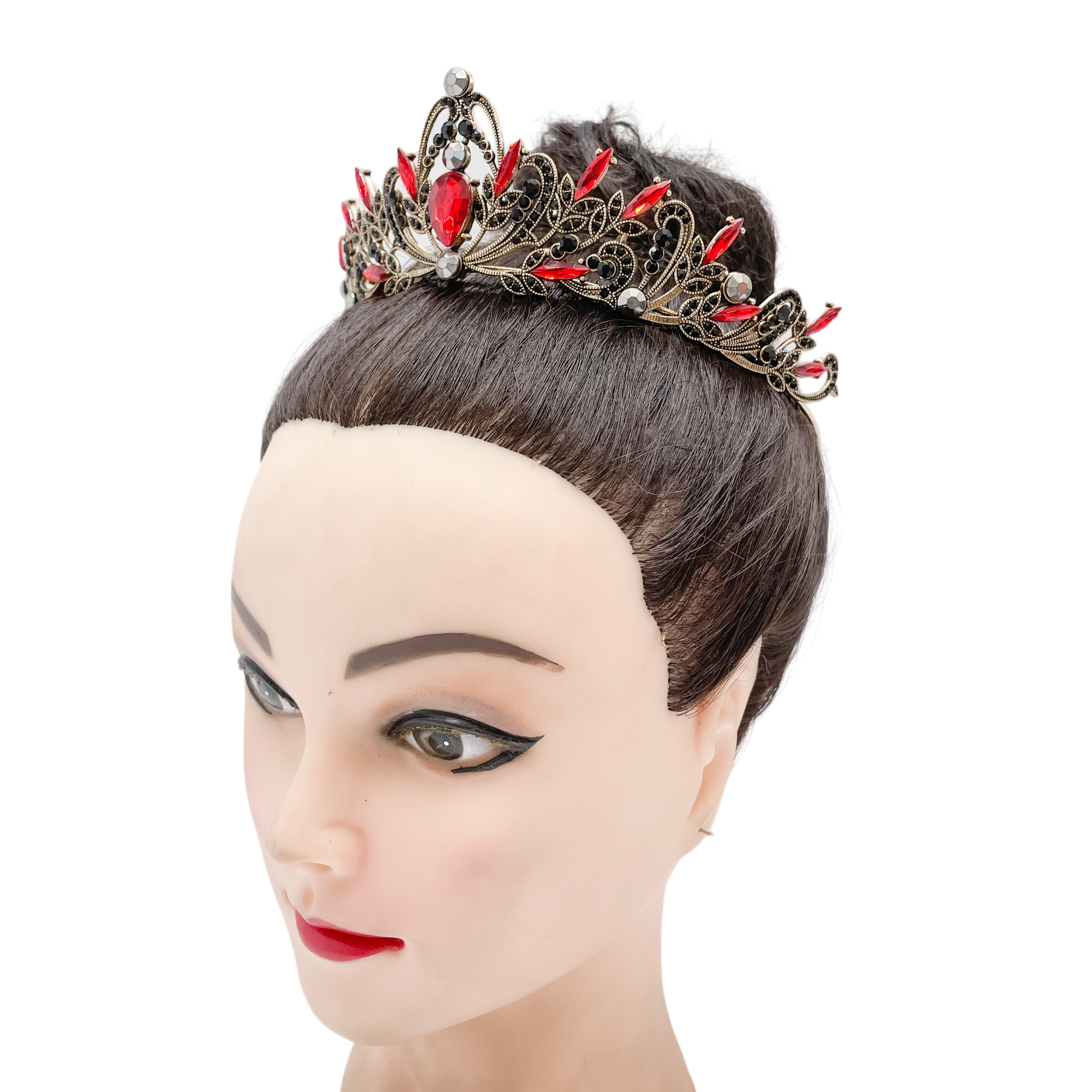 (พร้อมส่ง) มงกุฎสีดำ 310 สีดำ-แดง งานสวย ปราณีต QCเพชรทุกเม็ด สินค้าพร้อมส่งจากไทย