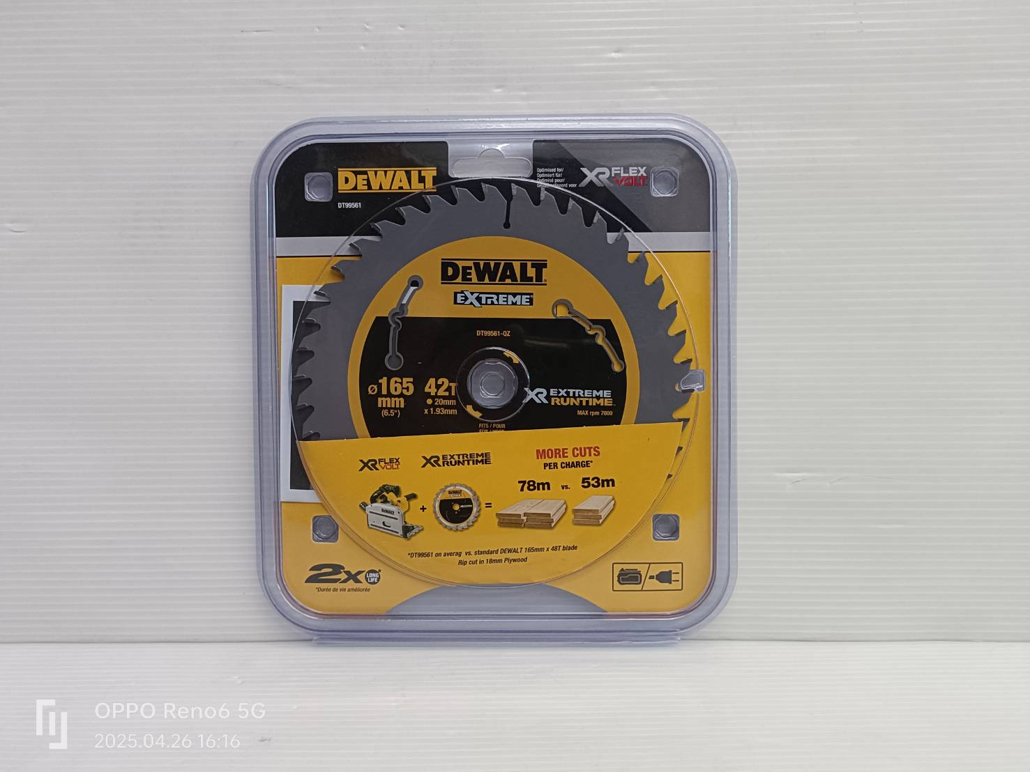 ใบเลื่อย6"x42T (ไม้) สำหรับเลื่อยราง DT99561-QZ DEWALT