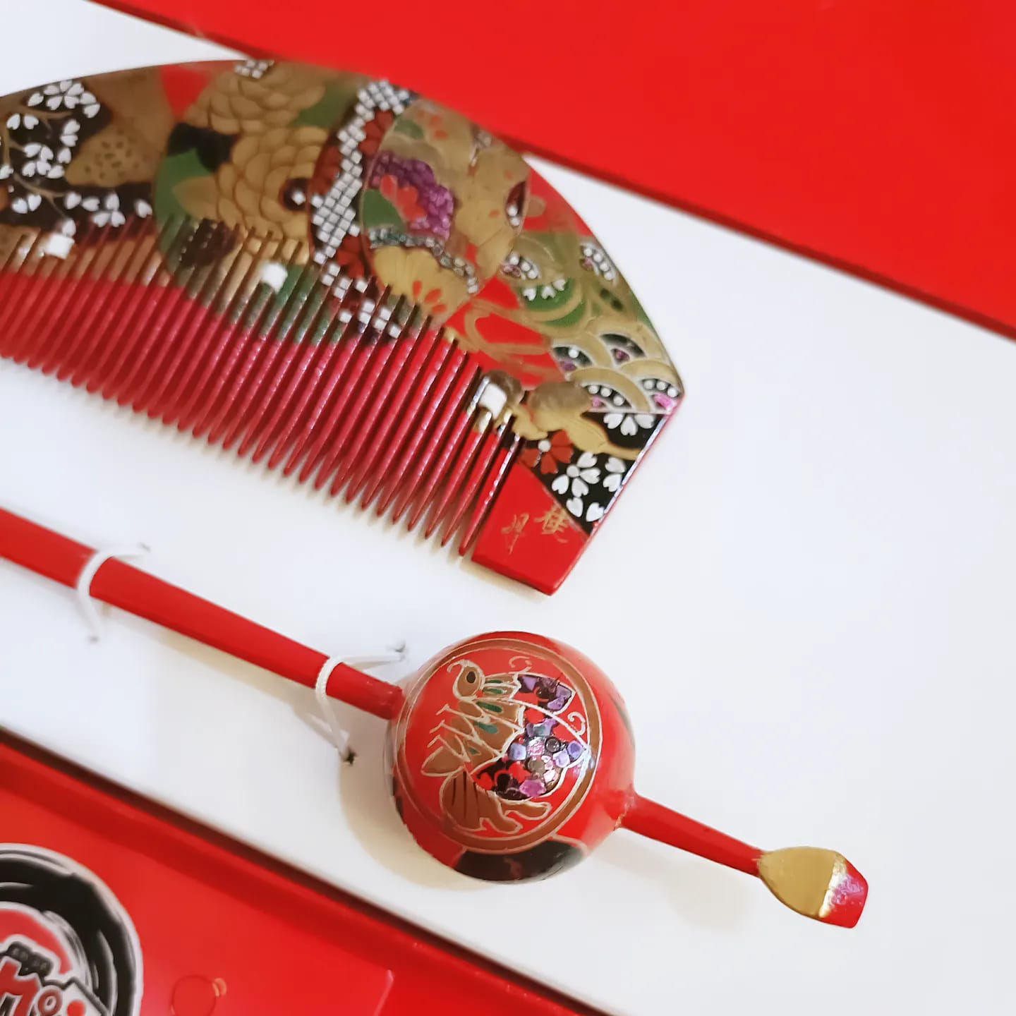 ชุดปิ่นไม้โทนสีแดงคู่PINW20016