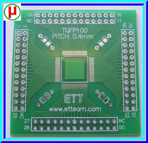 PCB TQFP100 Double side Pitch 0.4 and 0.5mm