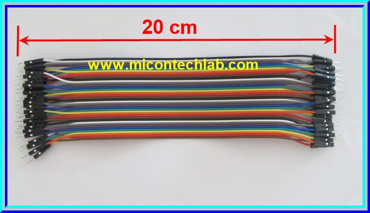 1x จั๊มเปอร์ปลายผู้ผู้ (M2M) 40 เส้น 20 ซม. (Jumper)