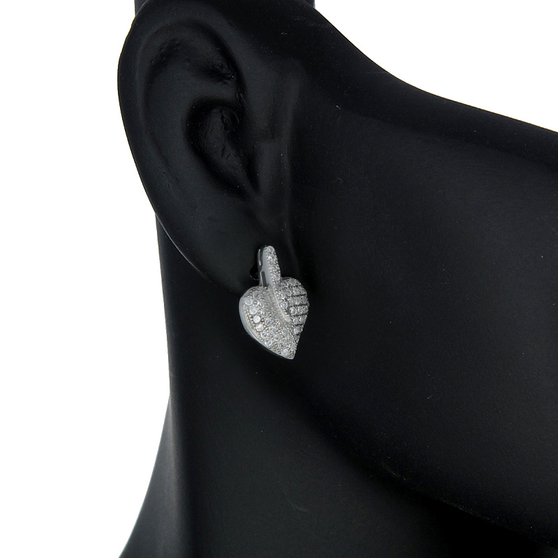 ต่างหูเงินแท้925ประดับเพรชแท้สวิส