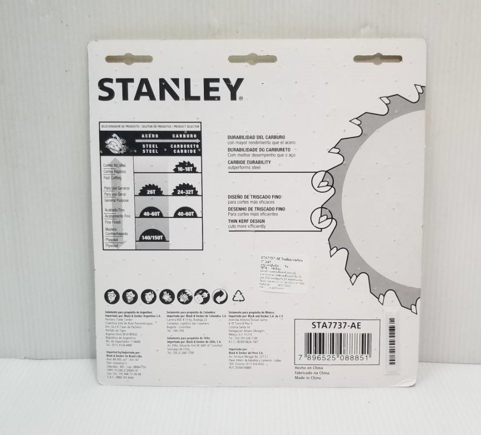 ใบเลื่อยวงเดือน7" STA7737-AE STANLEY
