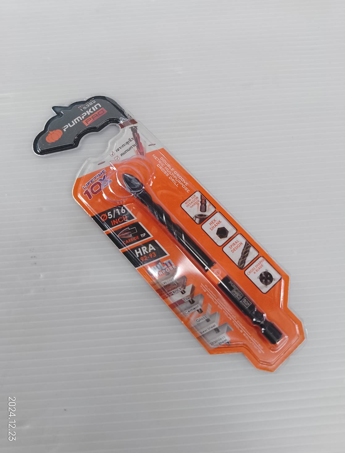 ดอกสว่านเจาะอเนกประสงค์หัวคาร์ไบด์ เจาะกระจก / ปูน / กระเบื้อง 5/16" PUMPKIN PRO-MD516IN