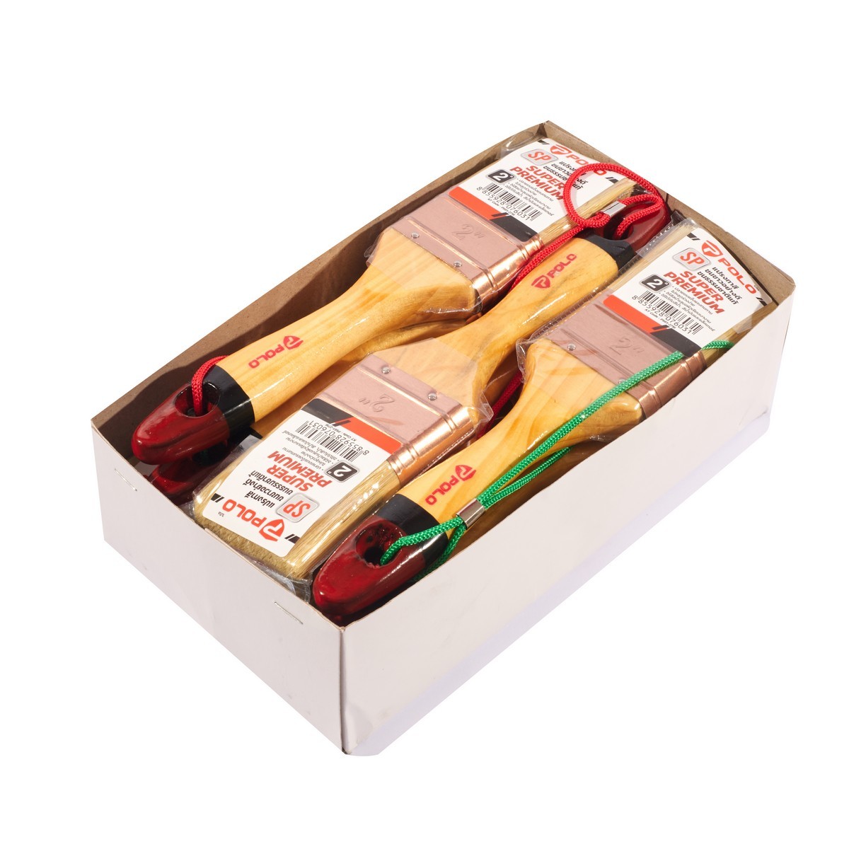 POLO แปรงทาสีขนขาว ขนาด 2 นิ้ว รุ่น SP ด้ามไม้