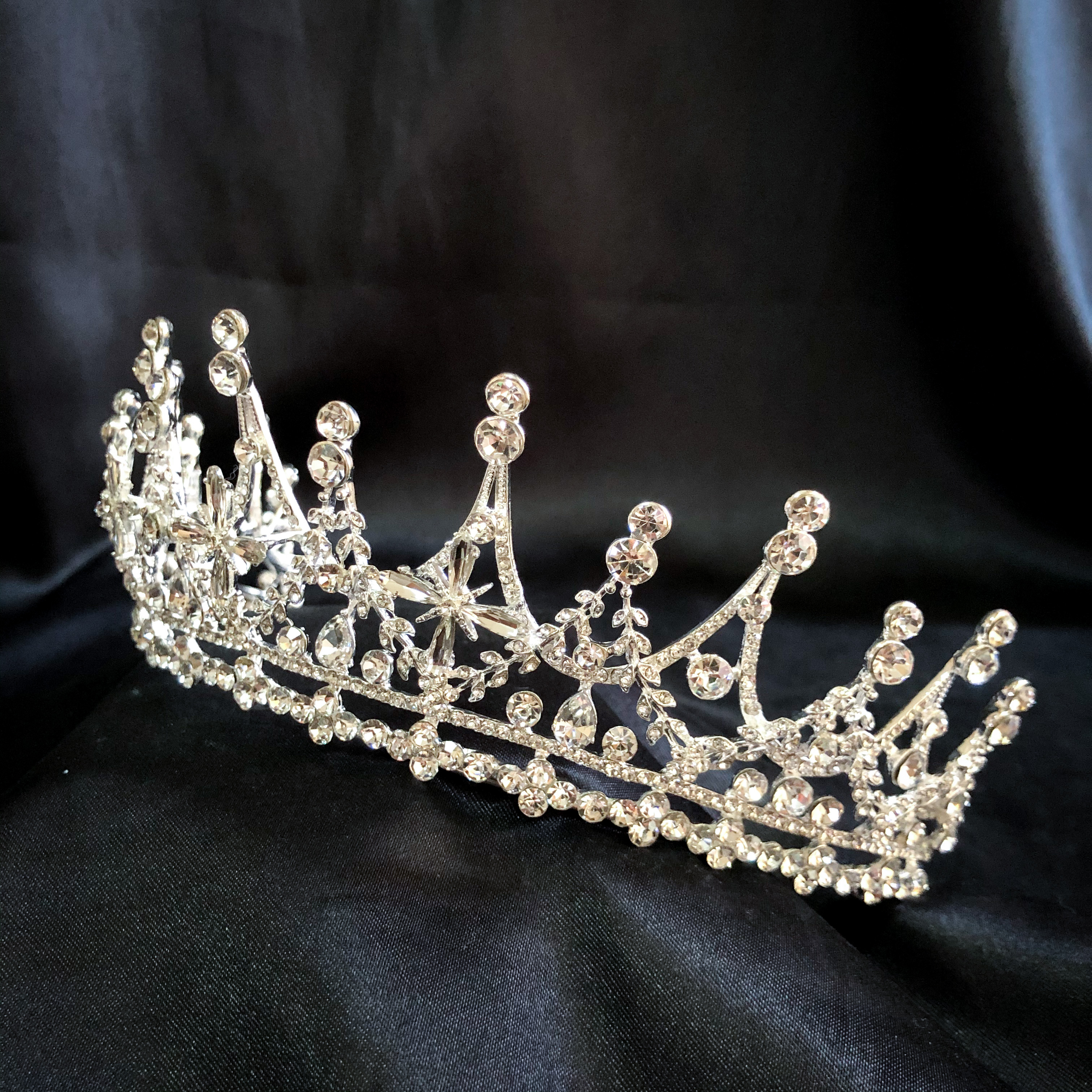 (พร้อมส่ง) เทียร่า 295 สีเงิน มงกุฎนางงาม มงกุฎเจ้าหญิง งานสวย ปราณีต QCเพชรทุกเม็ด สินค้าพร้อมส่งจากไทย