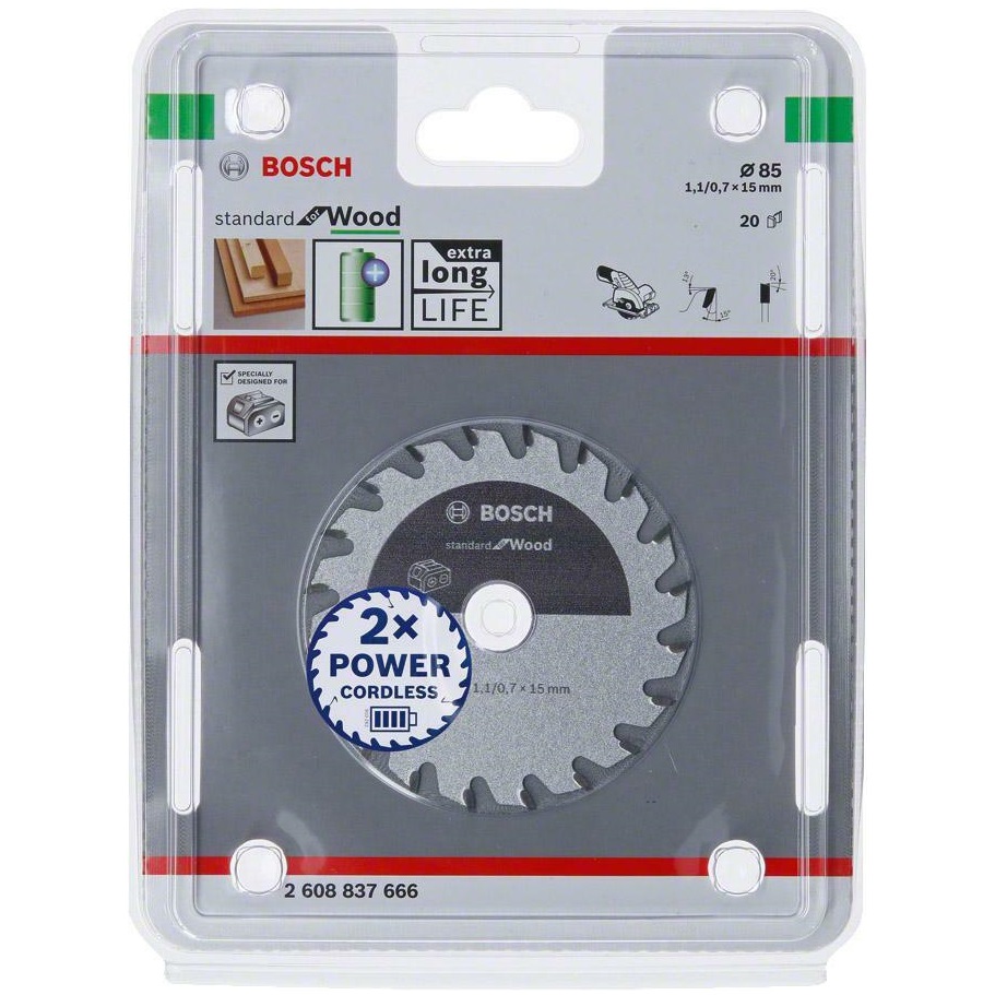 ใบเลื่อยวงเดือน 3 นิ้ว 85x15 T20 BOSCH 2608837666