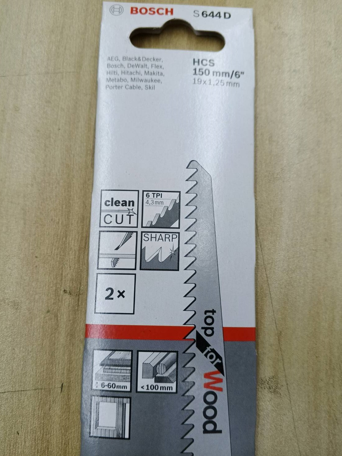 ใบเซเบอร์ S644D BOSCH 2608650614