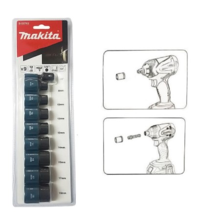 ชุดลูกบล๊อก3/8 9ตัวชุด B-55778 MAKITA
