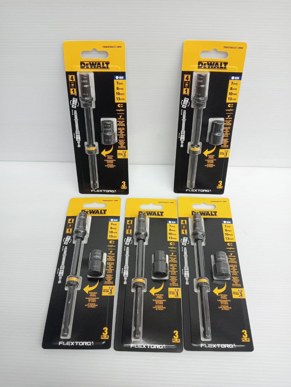 DEWALT DWADENDEXT-2MM ตัวแปลงบล็อก 7mm 8mm 10mm 13mm