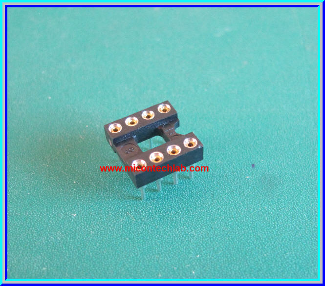 1x IC Socket 8 Pin Round Turned Pin Type 7.62mm/0.3 inch Pitch 2.54mm