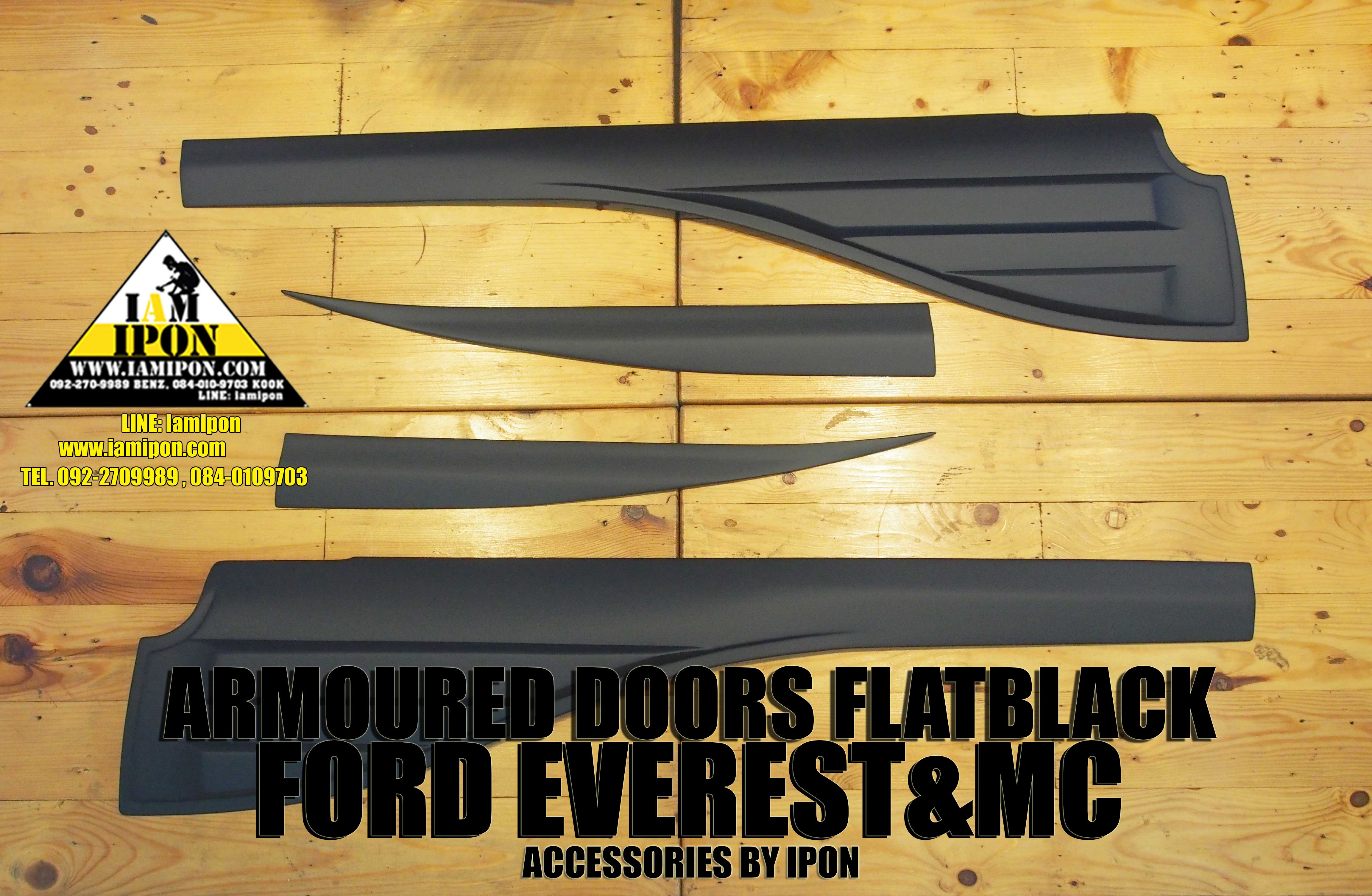 ARMOURED DOORS FORD RANGER MC&EVEREST FLATBLACK ชุดกาบประตูด้านบนสีดำด้านฟอร์ดเรนเจอร์ MC&EVEREST