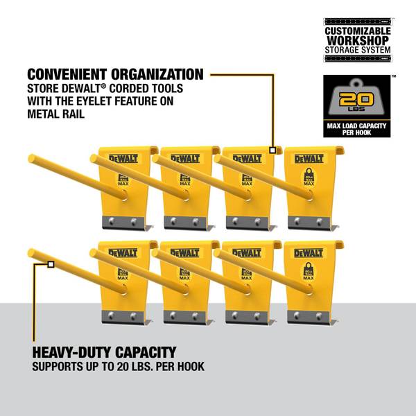 ชุดตะขอยึดแขวนเครื่องมือ8ชิ้น DWST82817 DEWALT