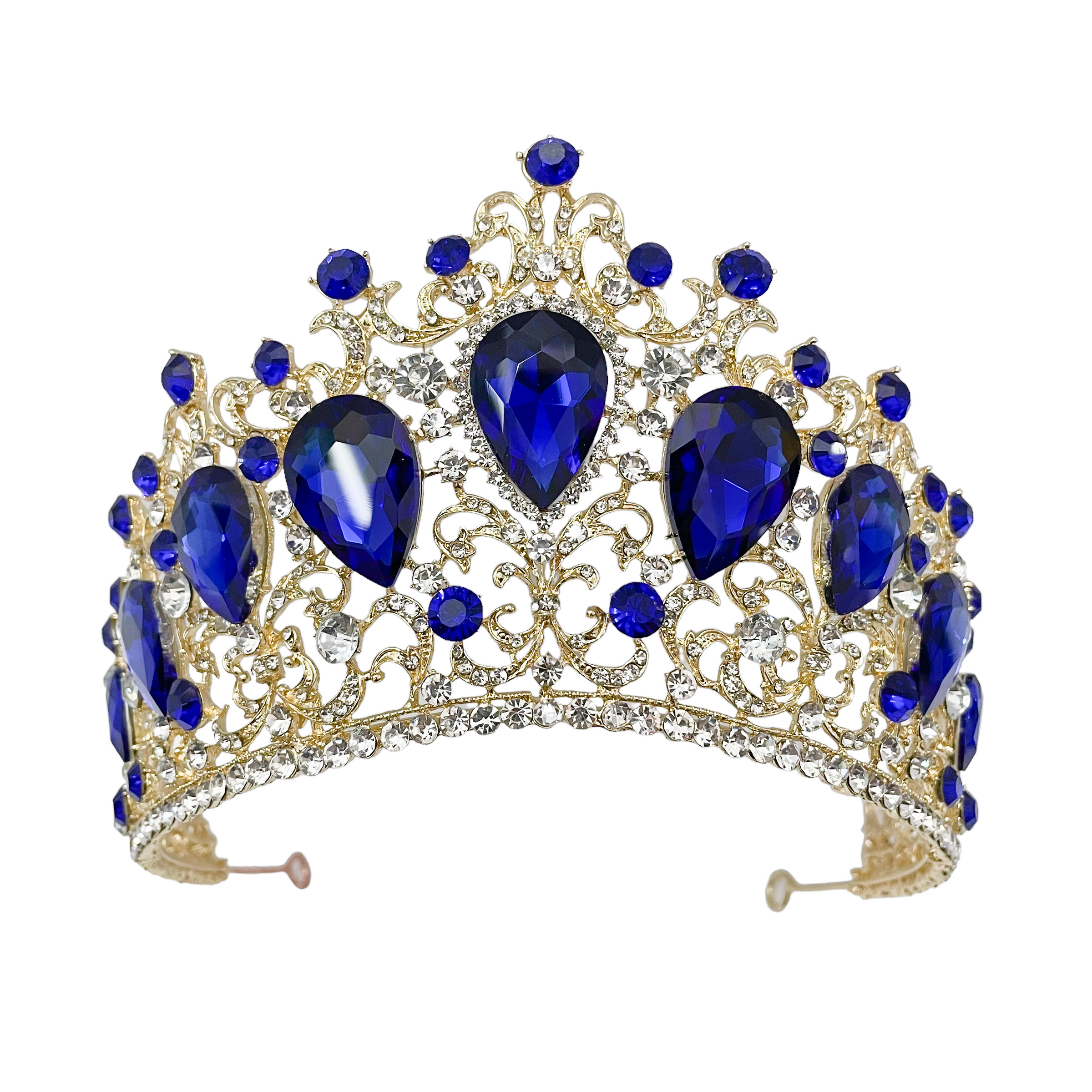 (พร้อมส่ง) เทียร่า 378 สีน้ำเงิน งานสวย ปราณีต QCเพชรทุกเม็ด สินค้าพร้อมส่งจากไทย