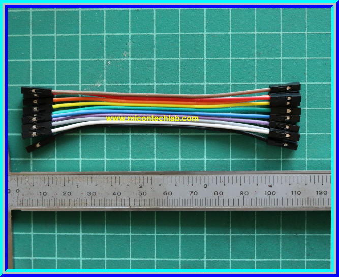 1x จั๊มเปอร์ปลายเมียเมีย (F2F) 10 เส้น 10 ซม. (Jumper)