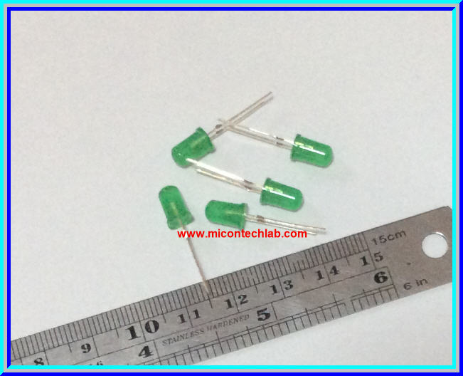 5x LED Green Color 5mm (แอลอีดีสีเขียว 5มม 5 ตัวต่อชุด)