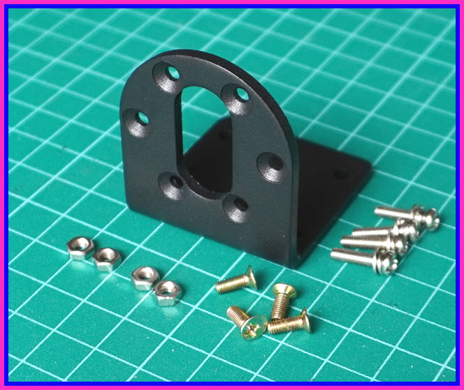 1x ฉากยึดมอเตอร์อลูมิเนียมดำเส้นผ่าศูนย์กลาง 37 มม. ( Bracket 37 mm)