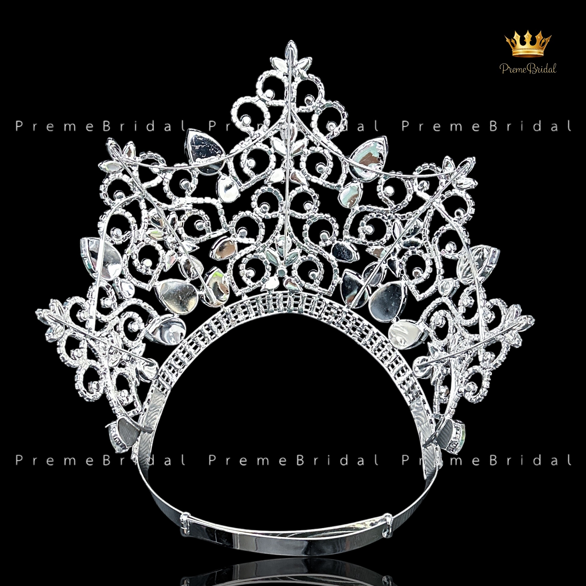 (พร้อมส่งจากไทย) มงกุฏ 144 สำหรับนางงาม ขนาดใหญ่ งานโลหะฐานกลมปรับขนาดได้ ส่งด่วน ส่งจาก จ.อุบลราชธานี