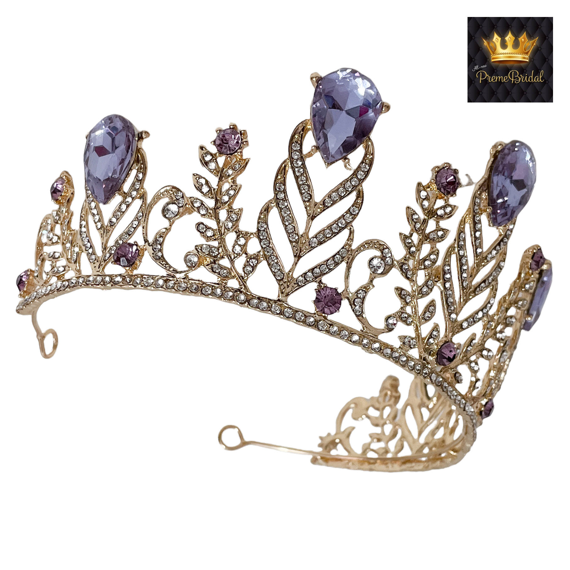 (พร้อมส่ง) เทียร่า 129 สีม่วงพาสเทล มงกุฎนางงาม มงกุฎเจ้าหญิง งานสวย ปราณีต QCเพชรทุกเม็ด สินค้าพร้อมส่งจากไทย