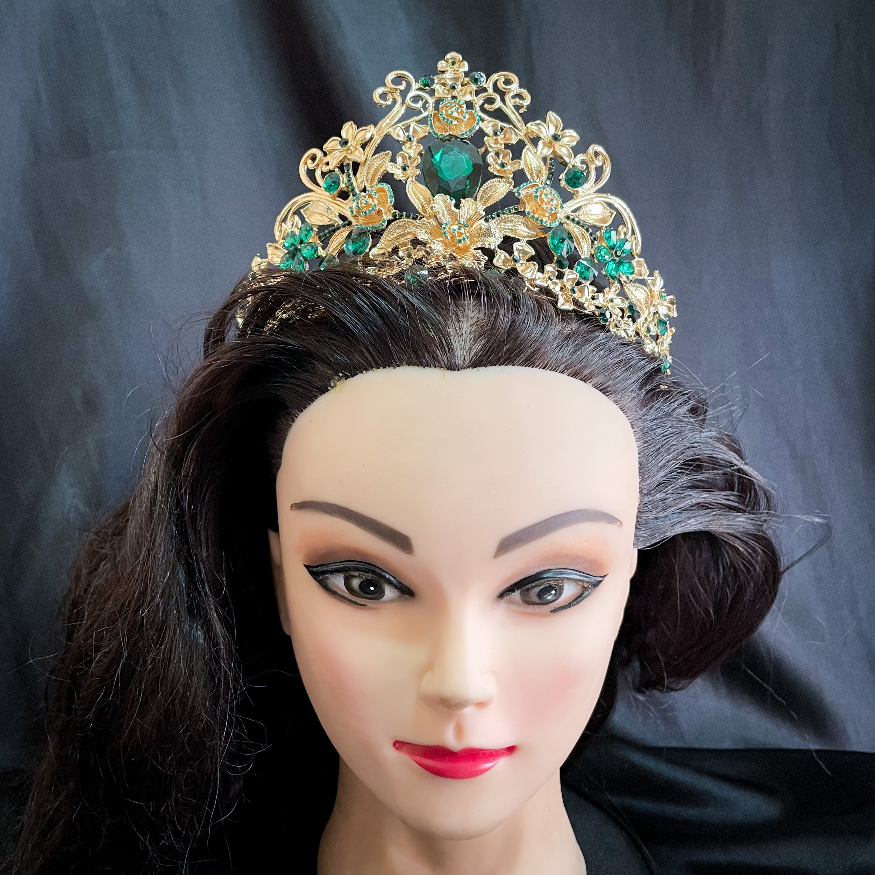 (พร้อมส่ง) เทียร่า 316 สีเขียว เทียร่า มงกุฎนางงาม งานสวย QC เพชรทุกเม็ด