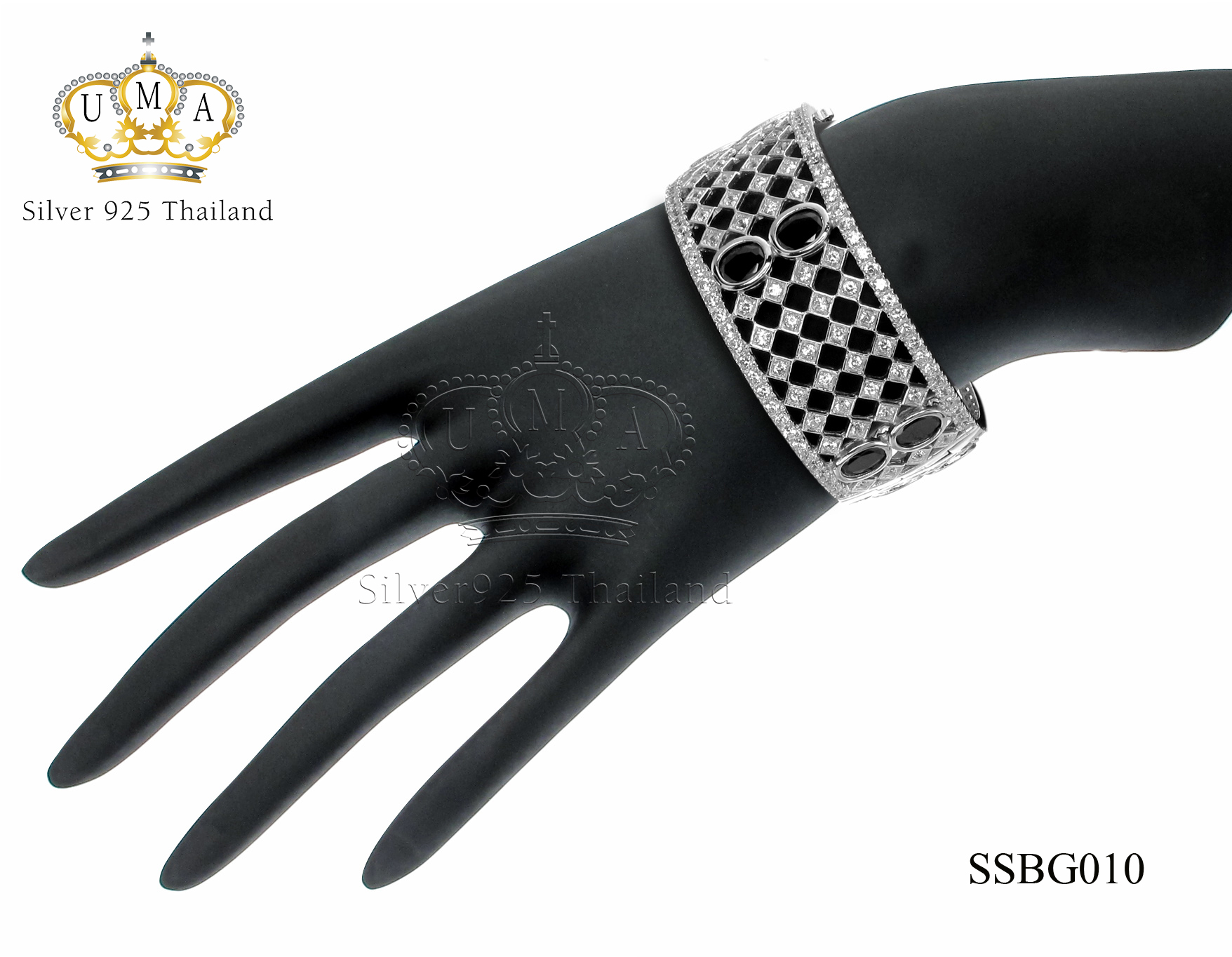 กำไลเงินแท้925ประดับเพรชแท้สวิส เกรดดี น้ำใส